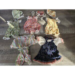 CPK + Lot Baby Girls Dress Preemie Newborn Ruffle Frilly Vtg 1990s Reborn Floral